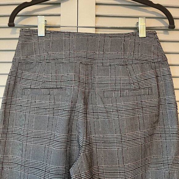 NWT Joie 'Abony' Glen Plaid Straight Leg Cropped Trousers pants 6 grey - Picture 5 of 8